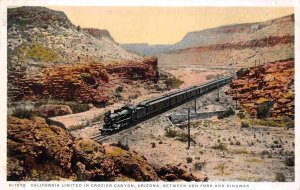 California Limited Railroad Train Crozier Canyon Arizona Fred Harvey postcard
