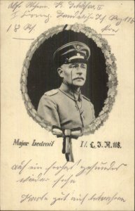 Germany Military Officer WWI Major Ledroif c1915 Postcard