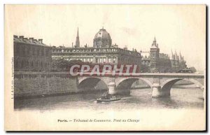 Old Postcard Paris Pont au Change Commercial Court Boat