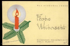 3rd Reich Germany SWITZERLAND Weihnacht Christmas Card Cover UNUSED 100691