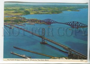 441235 Great Britain 1983 Forth Bridges from air RPPC to Germany advertising