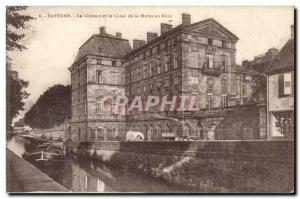 Saverne Old Postcard The castle and the Marne-Rhine canal