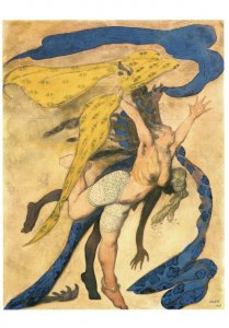 Postcard Leon Bakst Costume Design For A Dancer & Slave Graphite & Watercolor