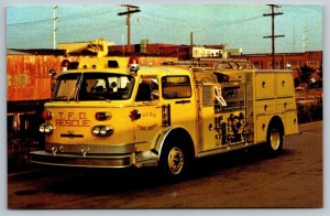 Fire Truck Engine - Fireman Postcard -  1977 Ward LeFrance