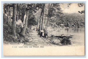 c1905 Lovers Walk Boat Lake Pleasant Massachusetts MA Rotograph Antique Postcard