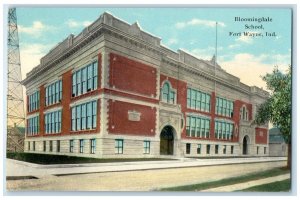 c1910's Bloomingdale School Building Fort Wayne Indiana IN Antique Postcard