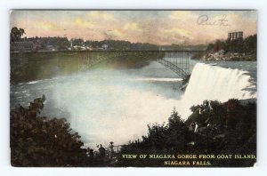 View From Goat Island Niagara Falls New York NY DB Postcard Q2