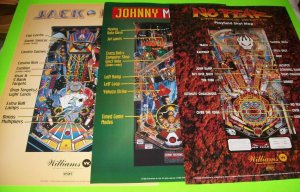 3 Pinball Game Wall POSTERS JackBot No Fear Johnny Mnemonic Artwork 36 X 24