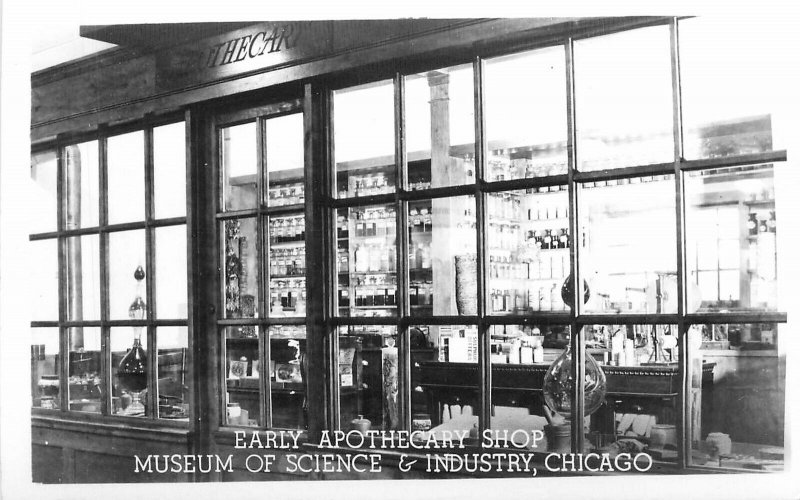 RPPC Postcard Illinois Chicago Museum Apothecary Shop Interior 23-7285