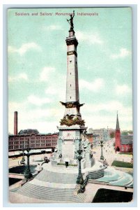 c1905 Soldier's And Sailor's Monument Indianapolis Indiana IN Antique Postcard