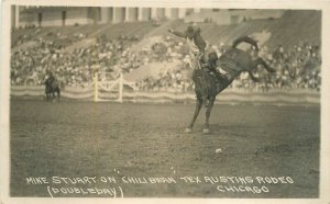 Postcard RPPC Illinois Chicago 1920s Cowboy Rodeo Rider 23-3324