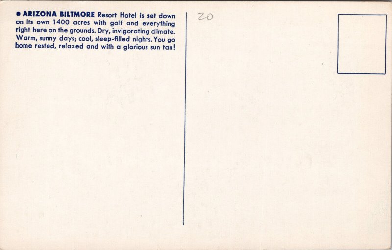Arizona Biltmore at Phoenix AZ Postcard PC437