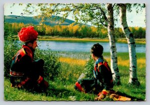 Resting Sami People with Scenic View Sweden 4x6 Vintage Postcard 0232