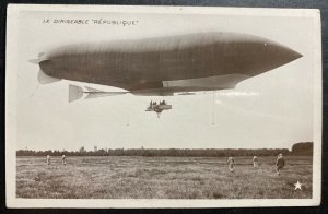 Mint France Postcard RPPC Dirigible Zeppelin Republic At Flight