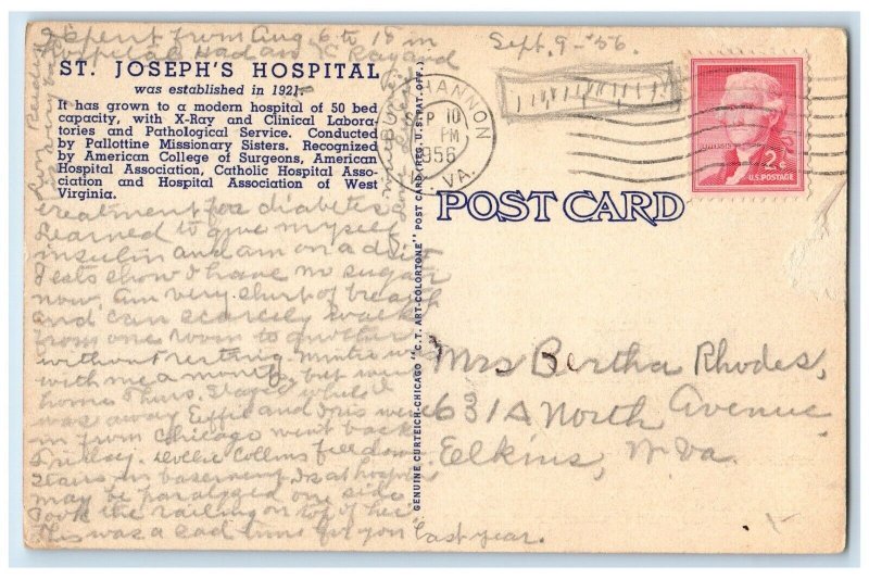 1956 Interior Chapel St Joseph Hospital Buckhannon West Virginia W VA Postcard United States