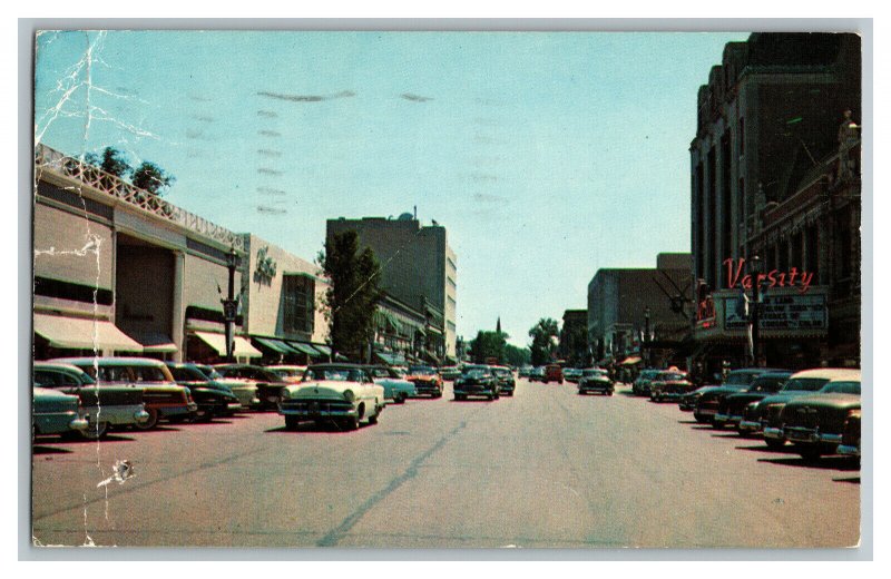 Postcard IL Sherman Street Looking South Evanston Vintage Standard View Card 