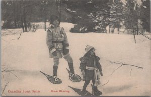 Postcard Canadian Sports Series Snow Shoeing