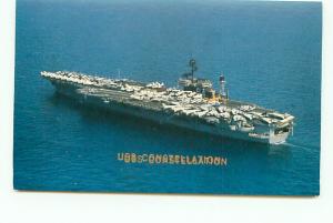 Postcard Air Craft Carrier USS Constellation CV 64 double print  # 2761A