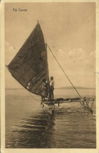 fiji islands, Native Canoe (1910s) Stamp, Stinson Studio 18