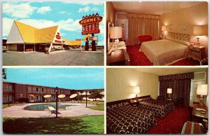 VINTAGE POSTCARD (4) MINI-SCENES AT HORNE'S MOTOR LODGE FREDERICKSBURG VIRGINIA