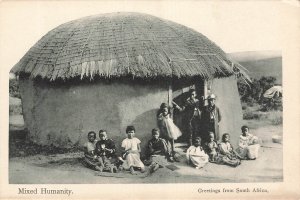 GREETINGS FROM CAPE GOOD HOPE SOUTH AFRICA~MIXED HUMANITY~1900s PHOTO POSTCARD