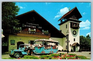 Bavarian Inn Frankenmuth Michigan, Jeep Trolley, Vintage 1969 Chrome Postcard