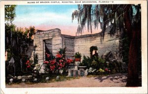 RUINS OF BRADEN CASTLE, MANATEE, NEAR BRADENTON, FLORIDA Postcard KE11