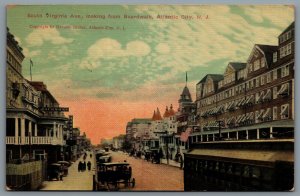 Postcard Atlantic City NJ c1912 South Virginia Ave. Looking from Boardwalk