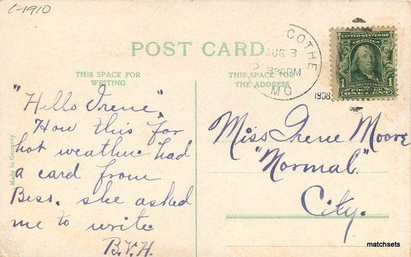 1908 Chillicothe Missouri Washington Street postcard 13156