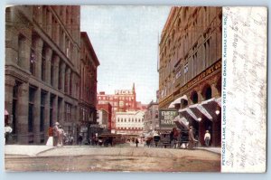 1906 Kansas City Missouri MO Postcard Petticoat Lane Looking West Grand Building
