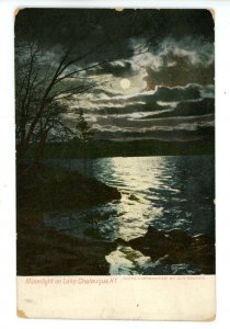 NY - Chautauqua Lake. Moonlight Scene