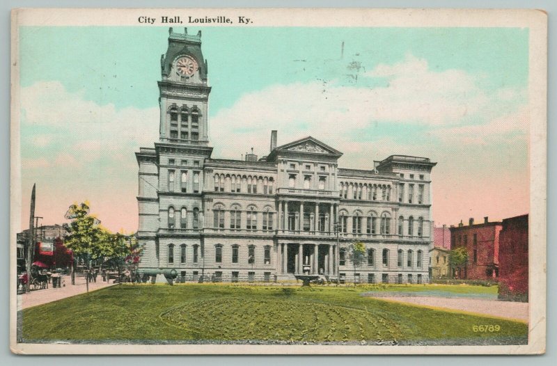 Louisville Kentucky~City Hall From The Lawn~Vintage Postcard