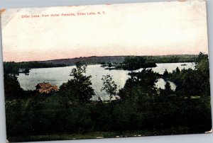 Postcard NY Otter Lake from Hotel Veranda   1909