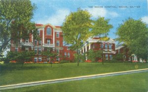 Macon Georgia Macon Hospital Linen Postcard Unused