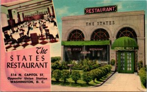 Postcard DC Washington The States Chinese Restaurant 516 N. Capitol St 1940s L14