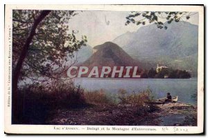 Old Postcard Lake Annecy Duingt and Mountain Entrevernes