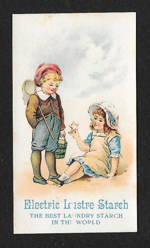 VICTORIAN TRADE CARD Electric Lustre Starch Children