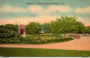 Iowa Des Moines Wakonda Club Entrance 1949