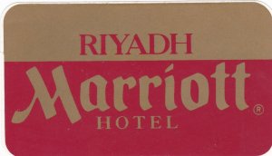 Saudi Arabia Riyadh Marriott Hotel Vintage Luggage Label sk3526