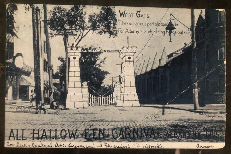 1905 Albany NY Usa Picture Postcard PPC Cover Halloween Carnival Entrance