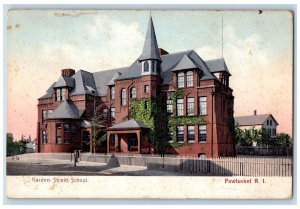 1907 Garden Street School View Pawtucket Rhode Island RI Posted Vintage Postcard