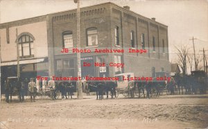 MI, Marion, Michigan, RPPC, Post Office, RFD Wagons, Postal Workers, Photo