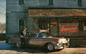 Mansfield IN Frontier City Tex Terry Cadillac Car Cow Hide Interior Postcard