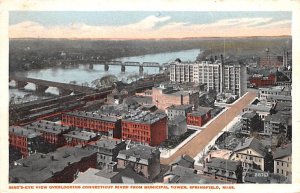 Bird's -Eye View Overlooking Connecticut River from Municipal Tower - Springf...