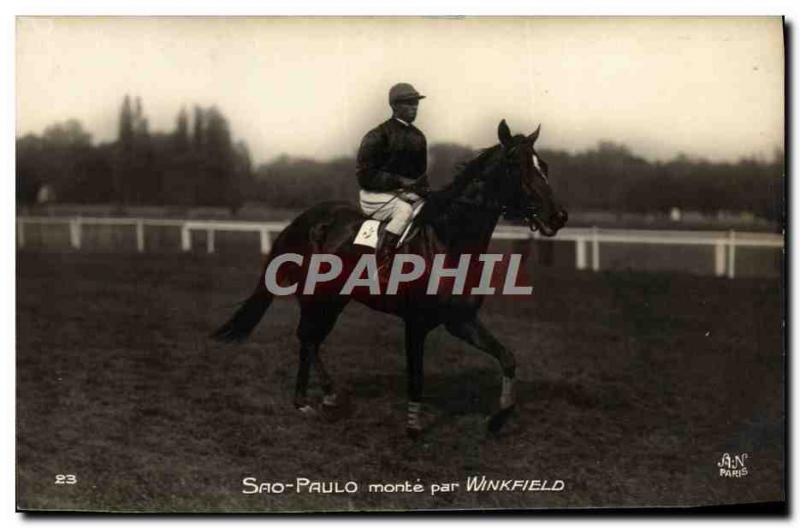 Old Postcard Horse Riding Equestrian Sao Paulo rises by Winkfield