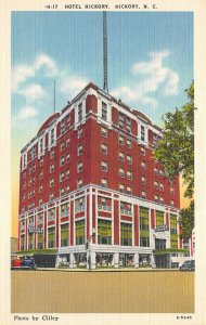 Hickory North Carolina NC 1930-40s Postcard Hotel Hickory