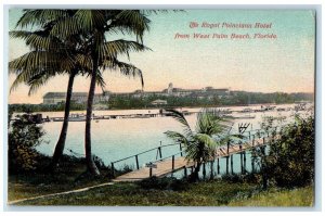 c1910 Bridge Royal Poinciana Hotel From West Palm Beach Florida FL Postcard