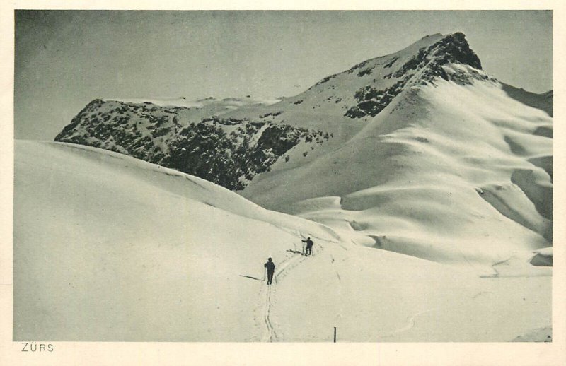 Mountaineering Austria Zürs ski area 1912 postcard