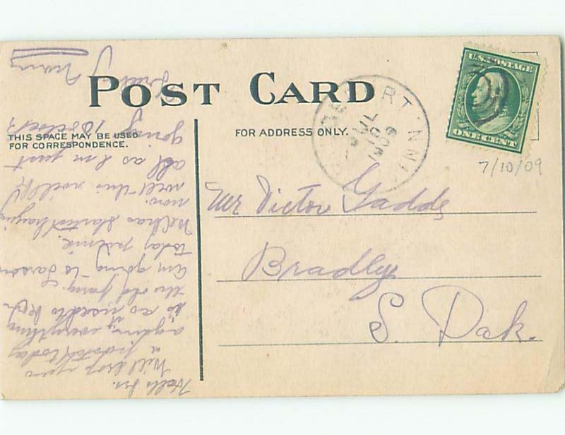 Pre-Linen Comic DRUNK MAN FALLS INTO THE FOUNTAIN AB8807