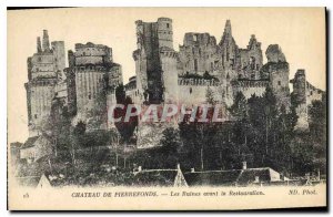 Postcard Ancient Ruins Chateau de Pierrefonds before the Restoration